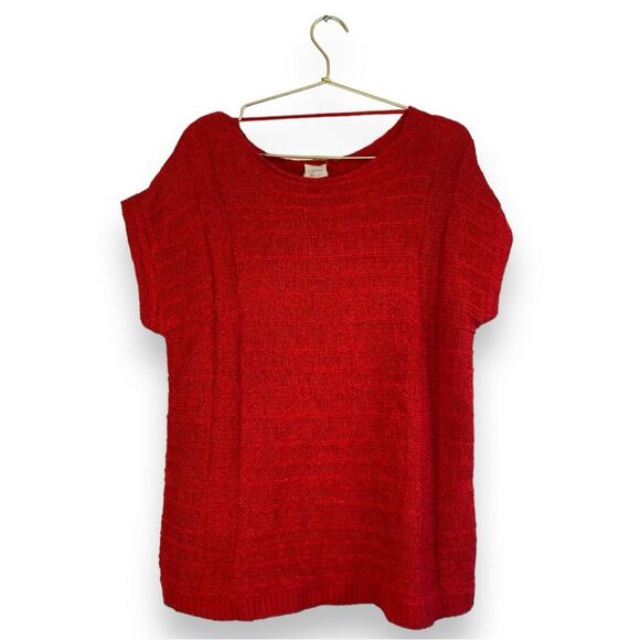 CUPIO Soft Textured Knit Sweater Woman's Short‎ Sleeve Size:XL 0357 - Picture 1 of 6
